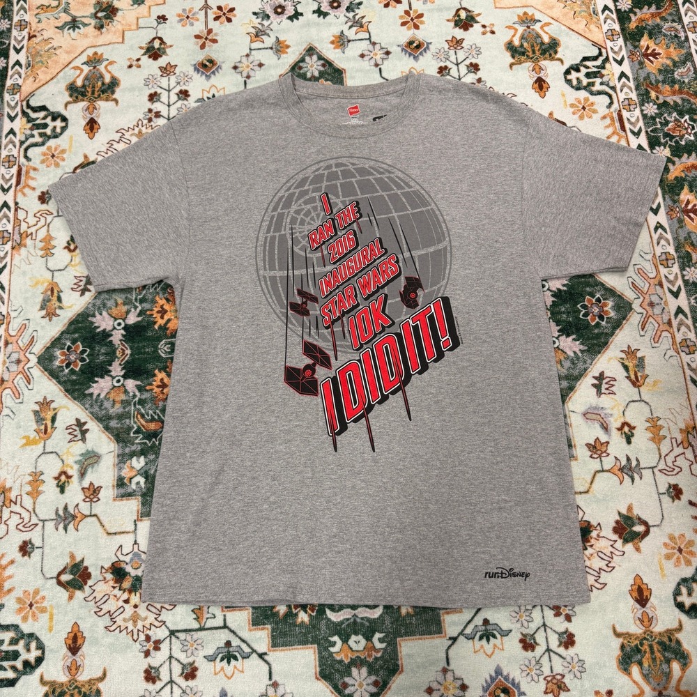Star Wars 2016 Disney Marathon 10k Men's Large‎ T-Shirt, Vintage Streetwear
